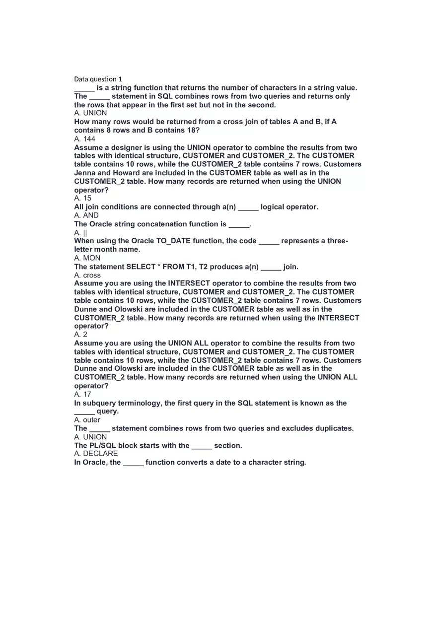 Data Question 1 with Answers - Page 1