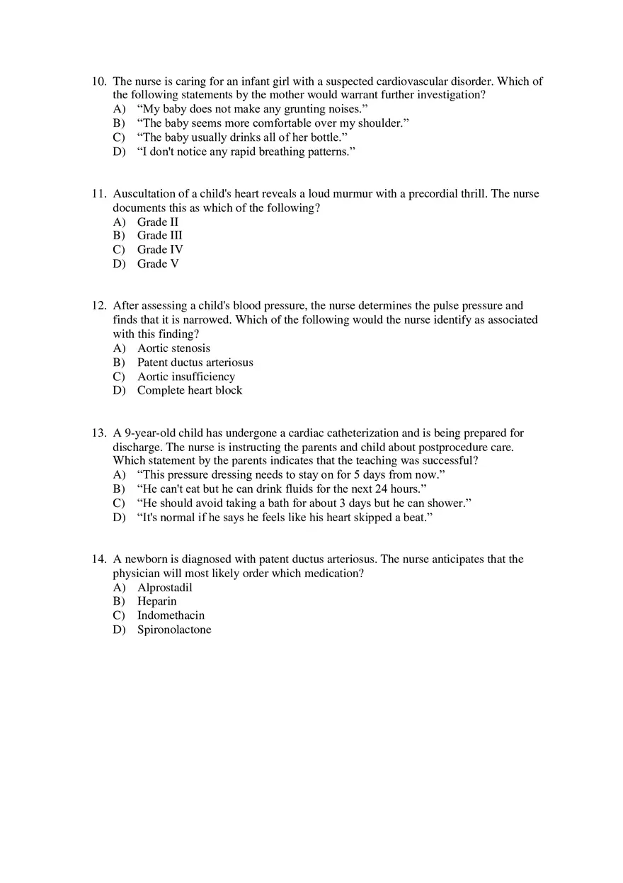 Maternity and Pediatric Nursing - Practice Questions - Page 4