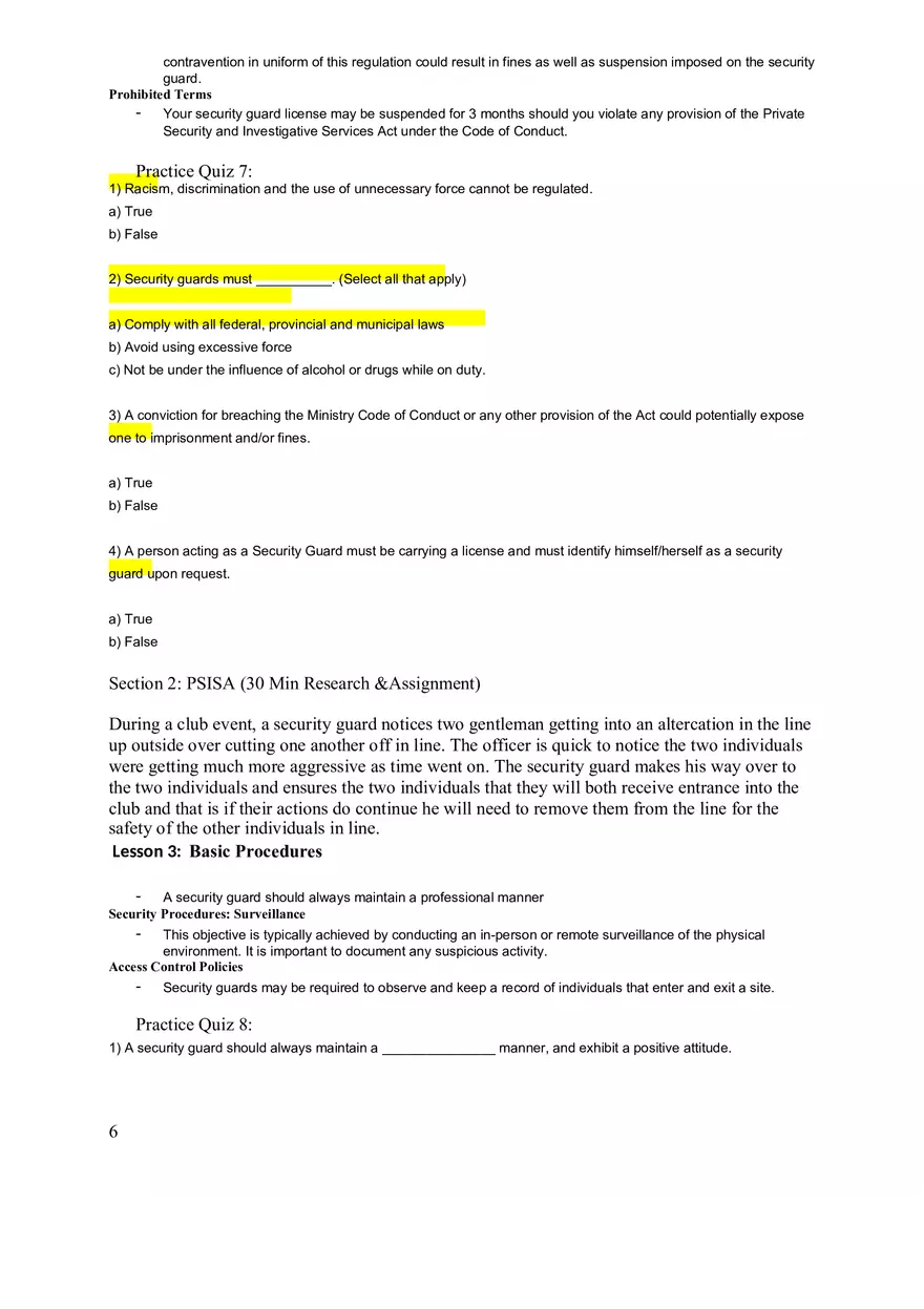 Security Guard Training Notes Questions and Answers - Page 11