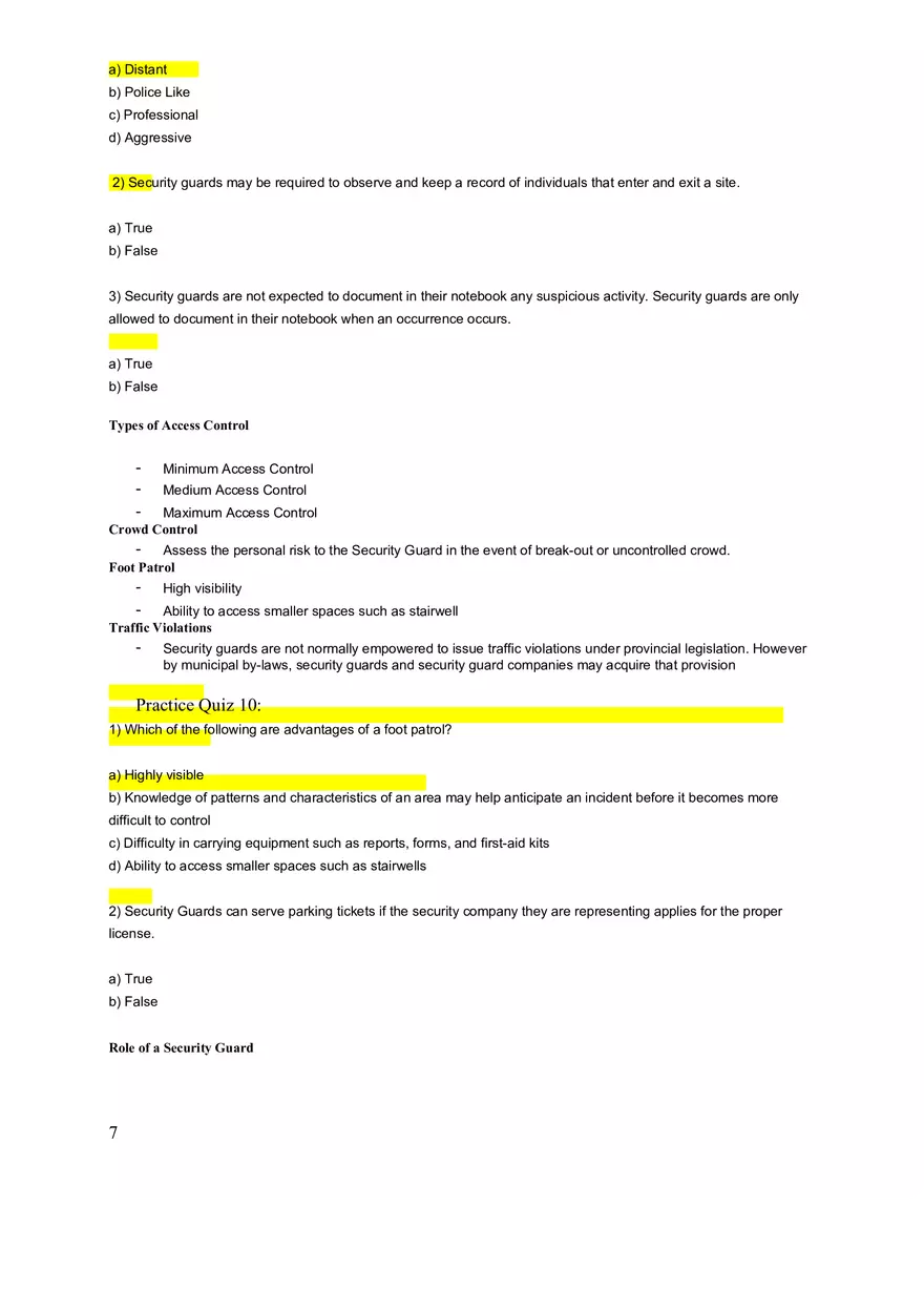 Security Guard Training Notes Questions and Answers - Page 12