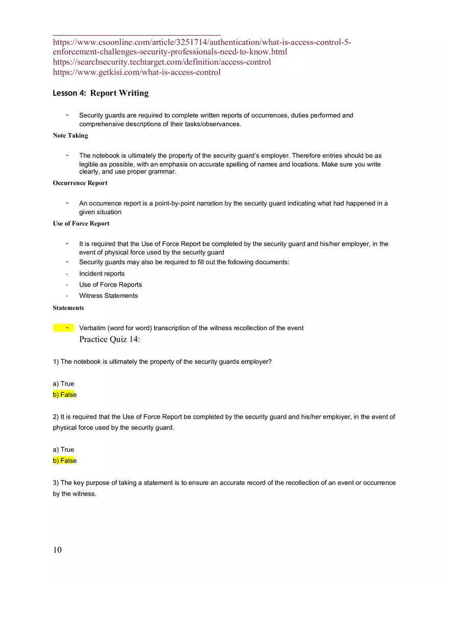 Security Guard Training Notes Questions and Answers - Page 15