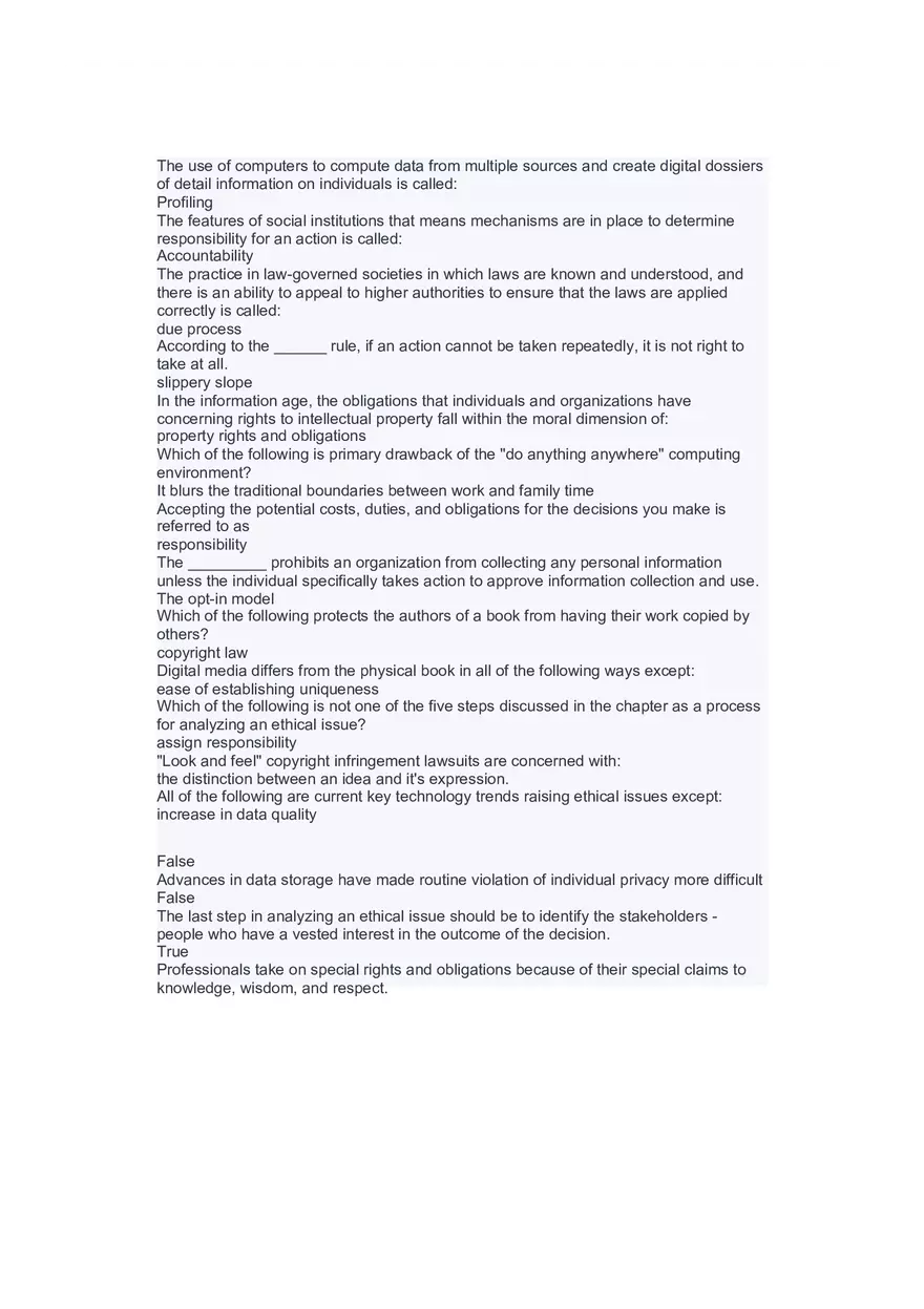 Introduction to Information Systems and Data Analytics Answers Part 2 - Page 8