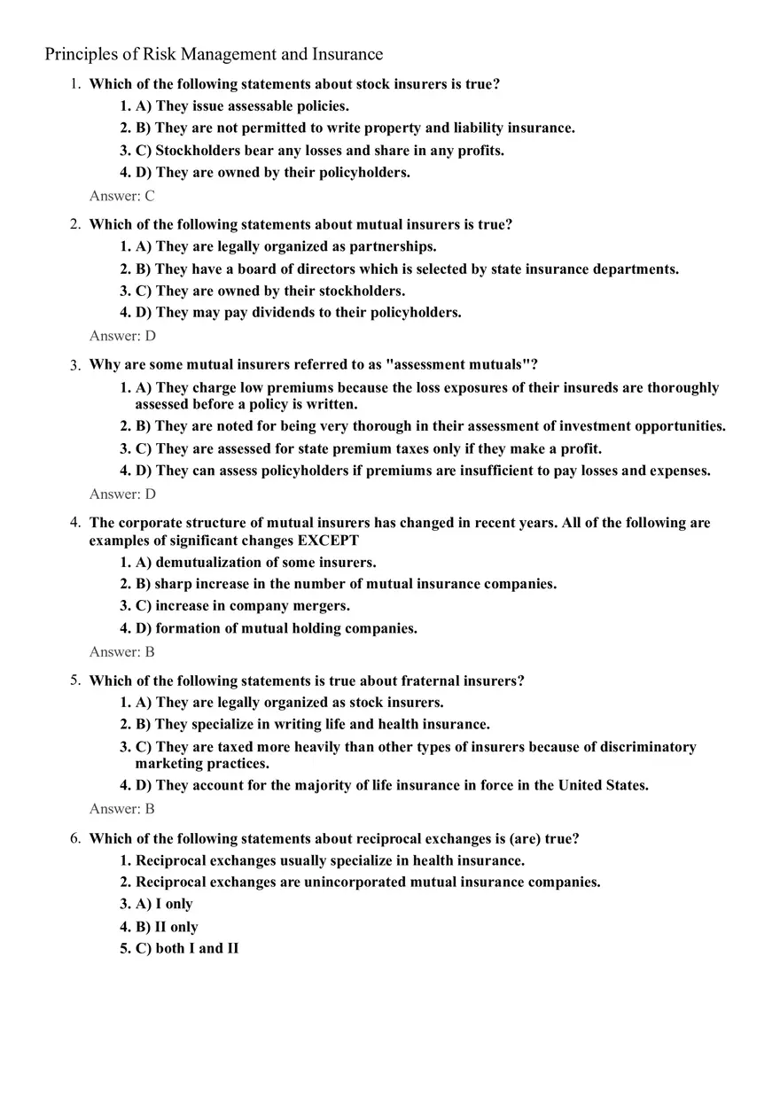 Principles of Risk Management and Insurance - Page 1