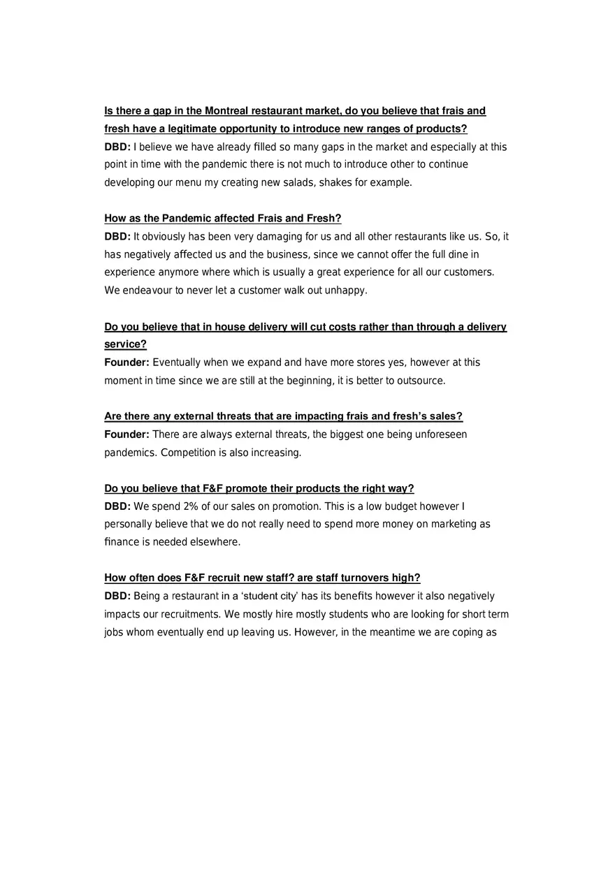 Marketing Strategies for Frais and Fresh Part 1 - Page 7