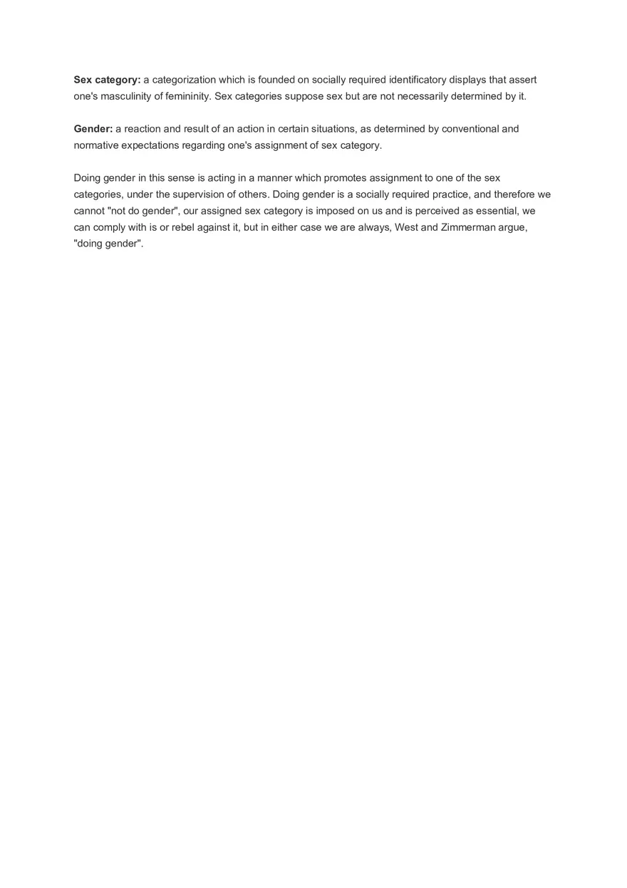 Doing Gender by West and Zimmerman Summary - Page 2