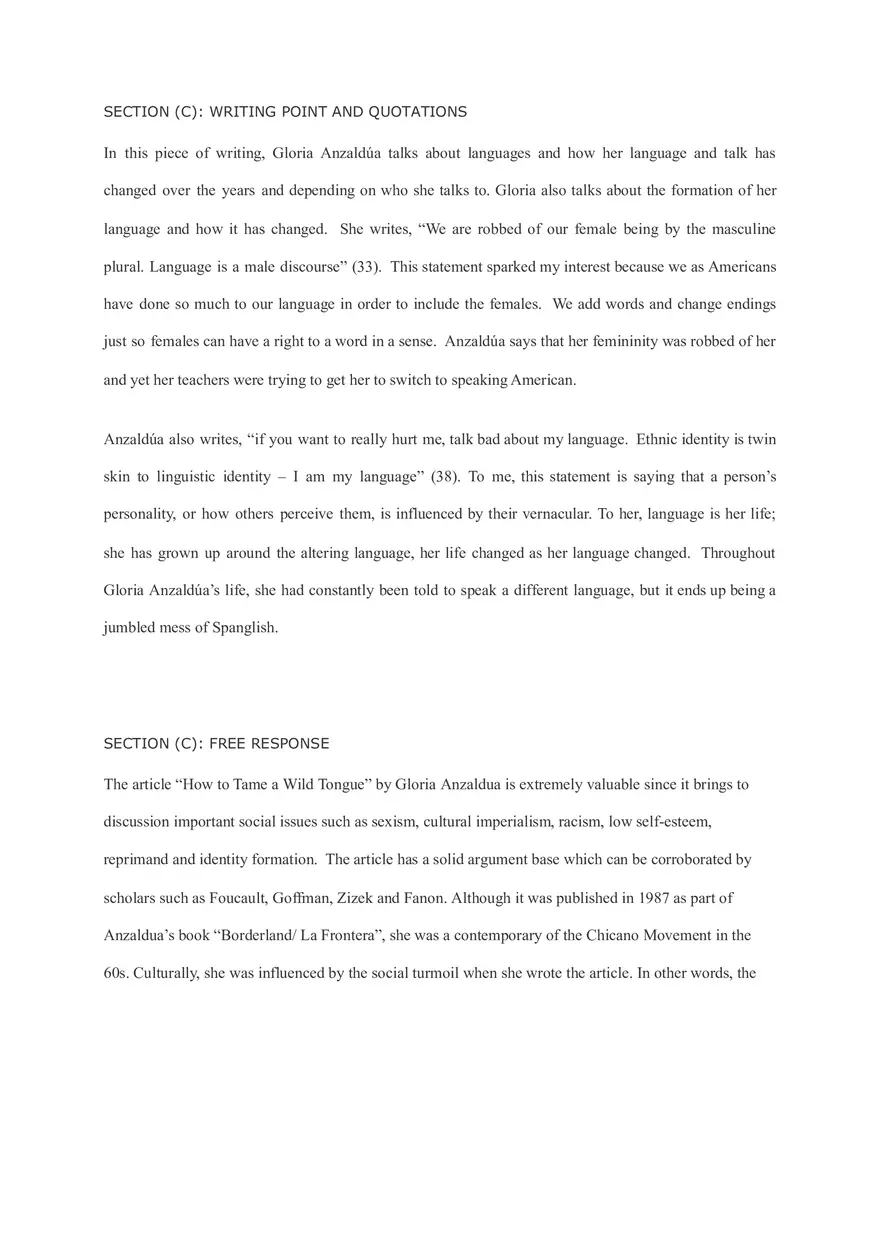 Gloria Anzaldua - How To Tame A Wild Tongue - Page 2