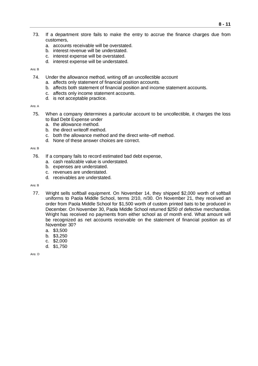 Accounting for Receivables Answer Key Part 1 - Page 10