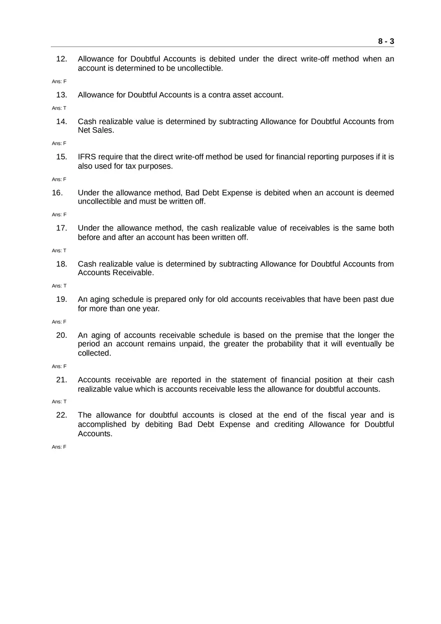 Accounting for Receivables Answer Key Part 1 - Page 3