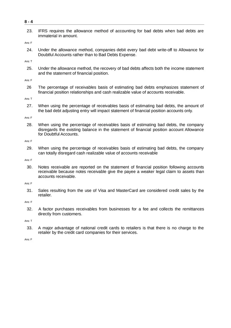 Accounting for Receivables Answer Key Part 1 - Page 4