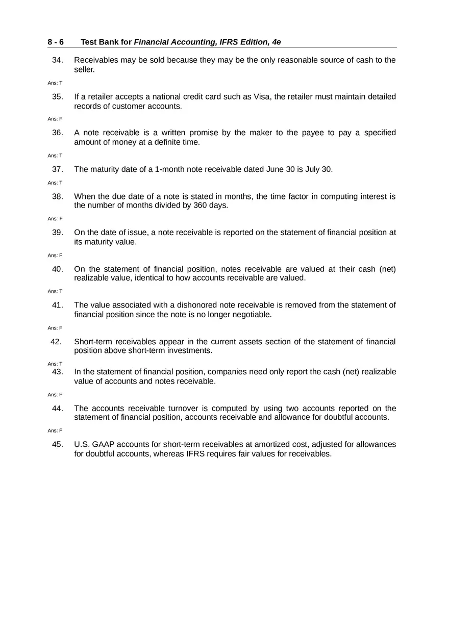 Accounting for Receivables Answer Key Part 1 - Page 5