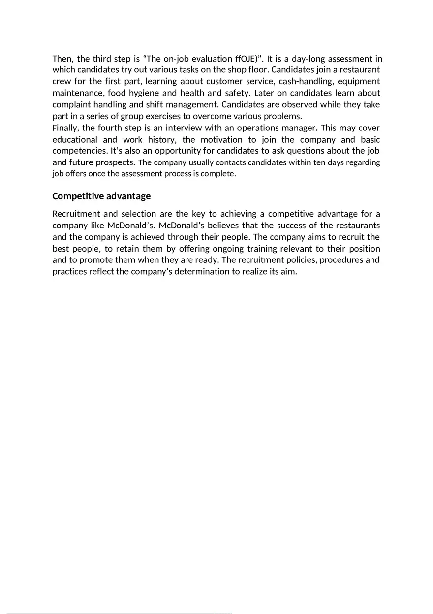 Mc Donald's Recruitment and Selection Process - Page 2