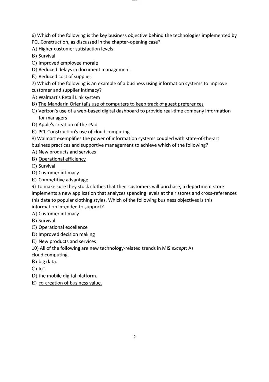 Chapter 1 Strategic Business Objectives of Information Systems - Page 2