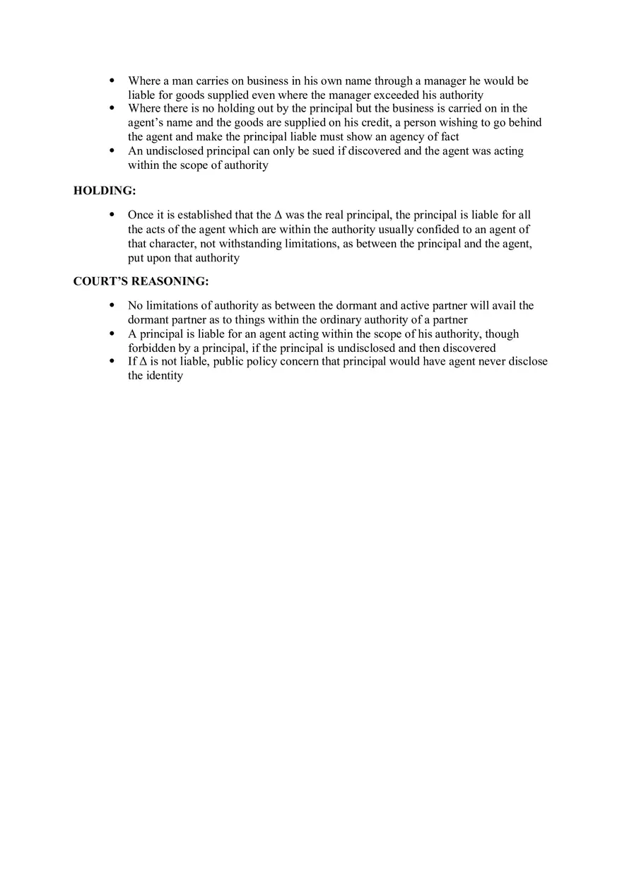 Watteau v. Fenwick - Lecture Notes 14 - Page 2