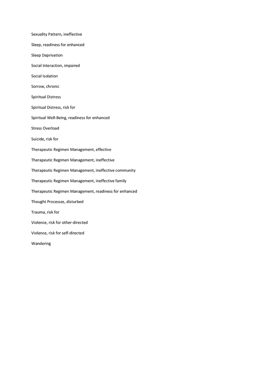 Nanda Psychosocial Diagnosis List - Page 4