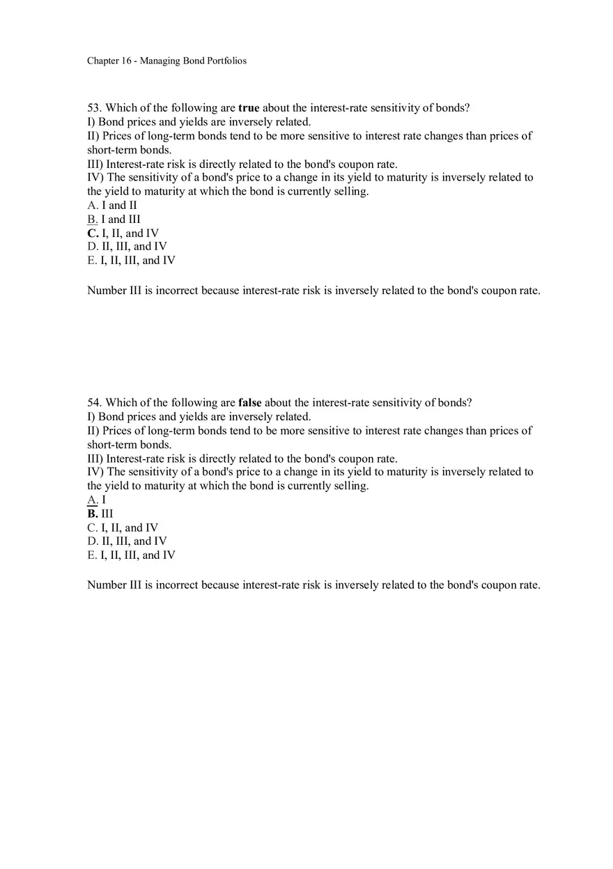 Managing Bond Portfolios Answer Key 3 - Page 7