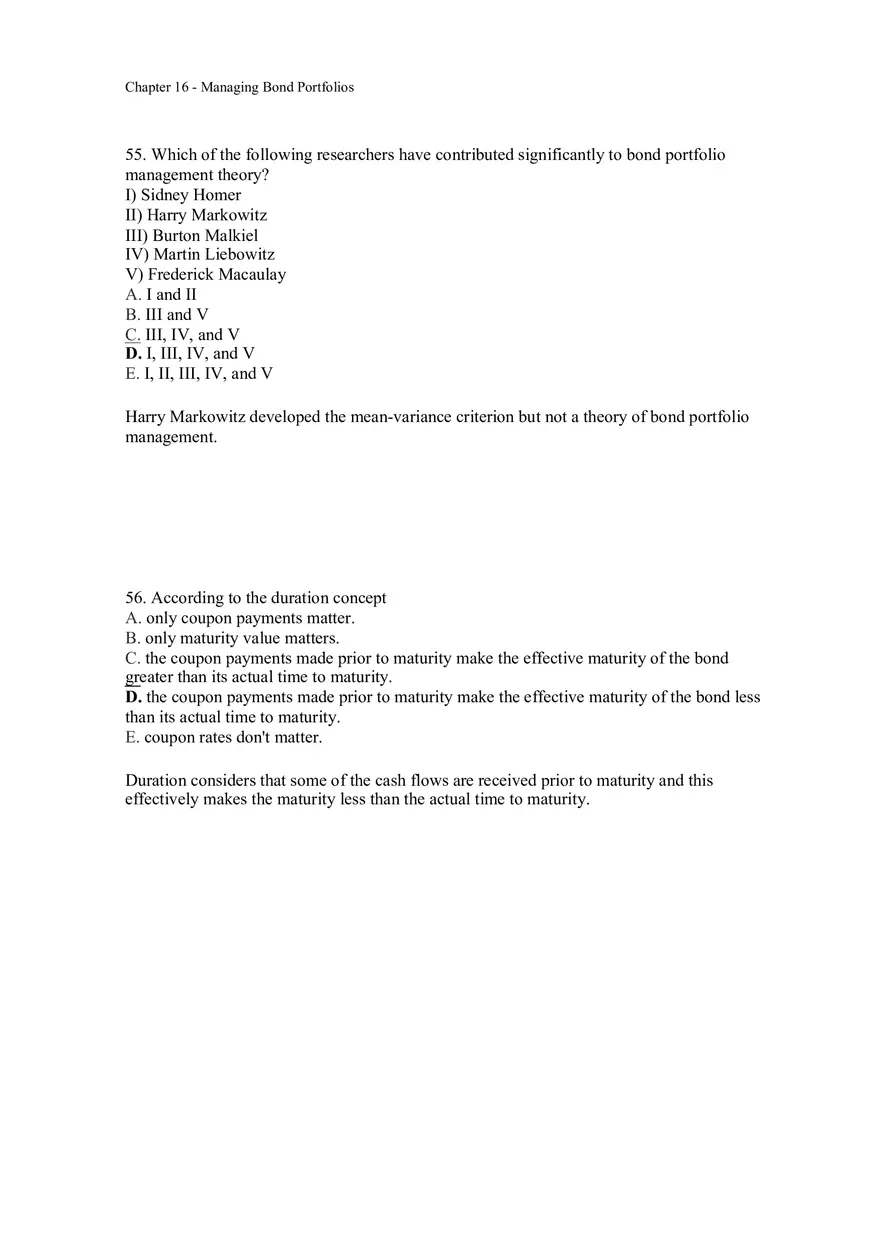Managing Bond Portfolios Answer Key 3 - Page 8