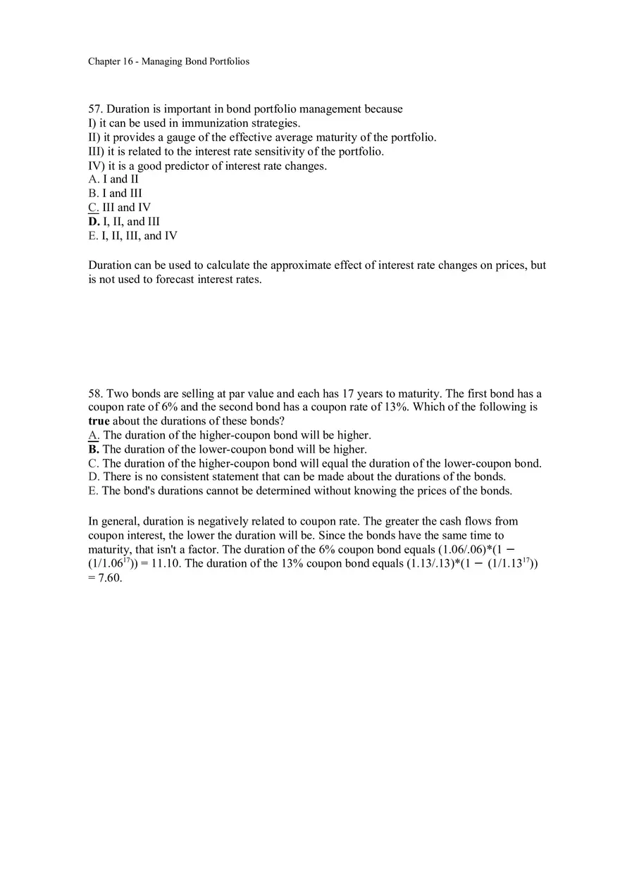 Managing Bond Portfolios Answer Key 3 - Page 9