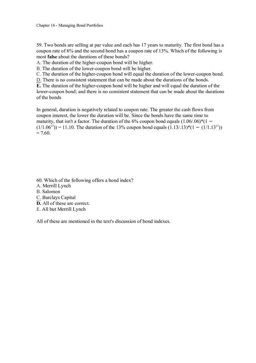 Managing Bond Portfolios Answer Key 3 - Page 10
