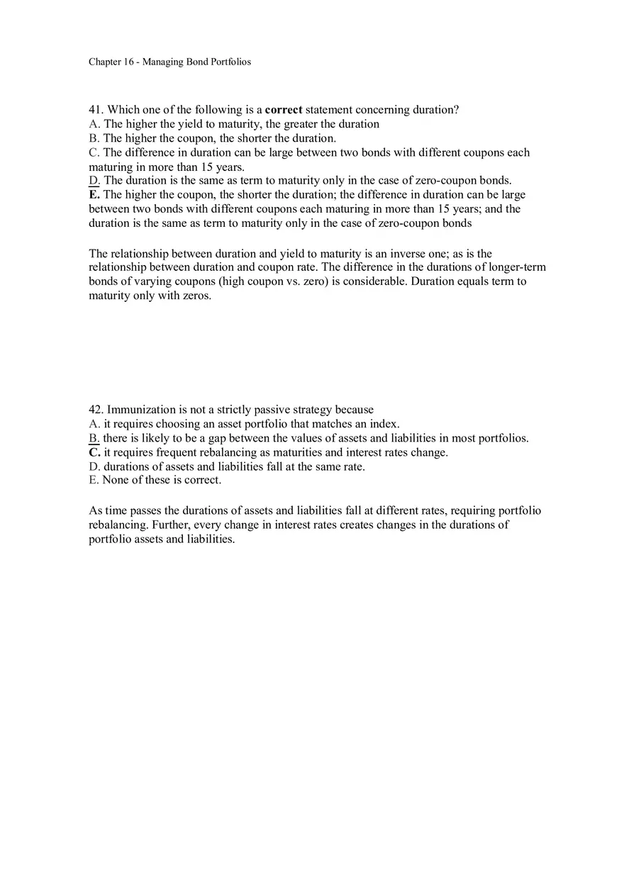 Managing Bond Portfolios Answer Key 3 - Page 1
