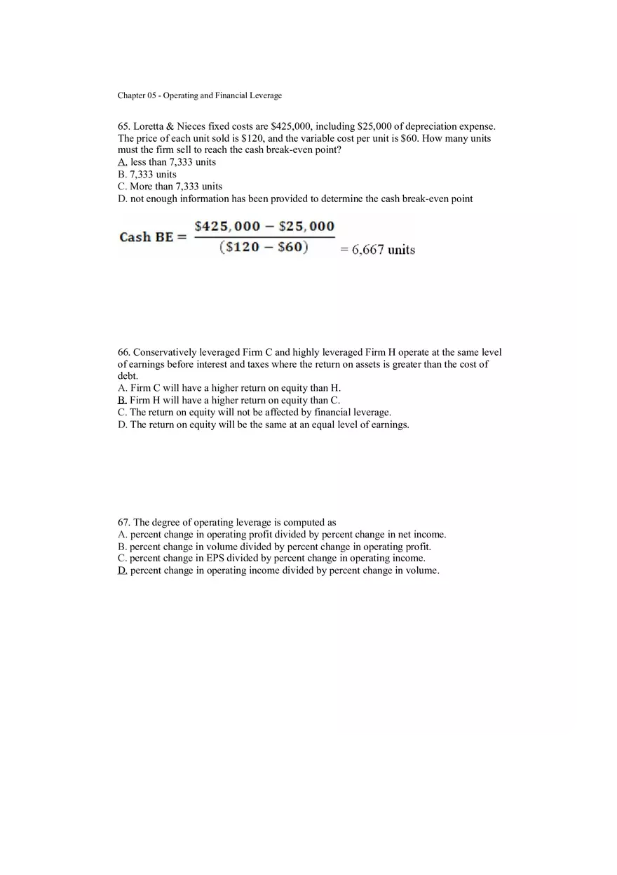 Operating and Financial Leverage Assignment Part 5 - Page 2