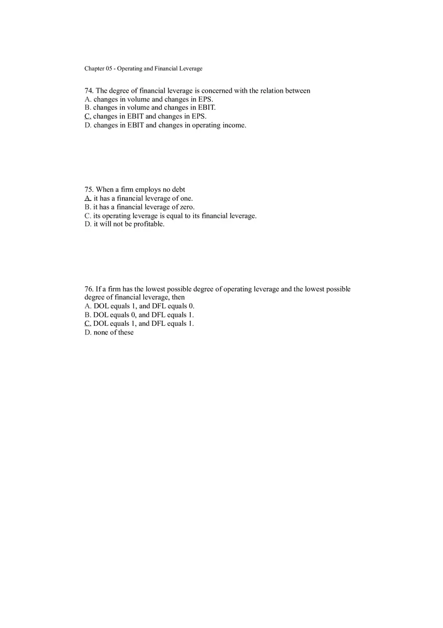 Operating and Financial Leverage Assignment Part 5 - Page 5