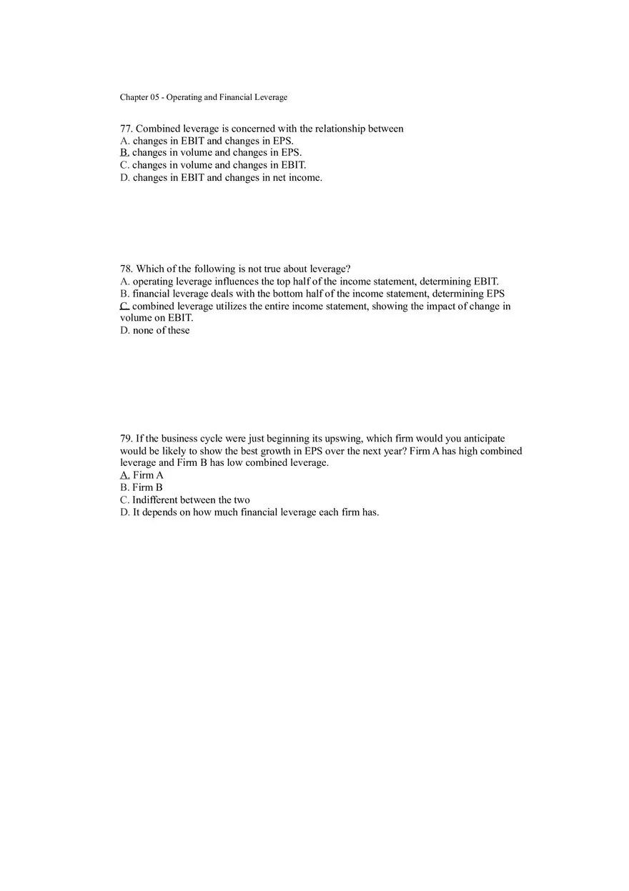 Operating and Financial Leverage Assignment Part 5 - Page 6