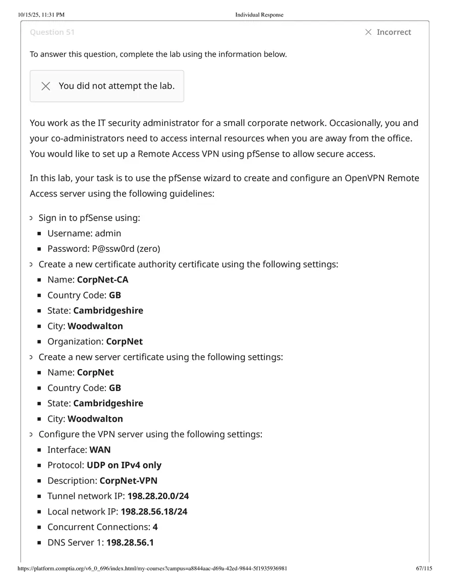 Fall 2025 Midterm Exam Configure a Screened Subnet - Page 79