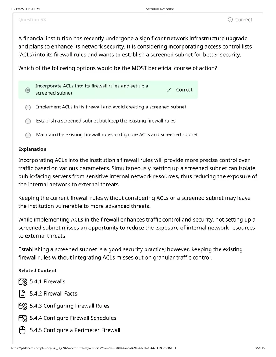 Fall 2025 Midterm Exam Configure a Screened Subnet - Page 88