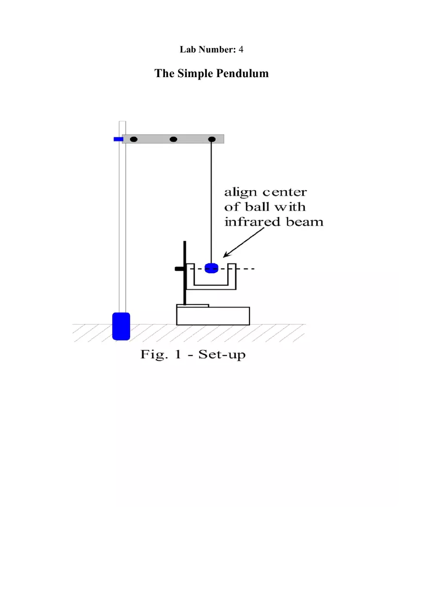 The Simple Pendulum - Lab Report - Page 1
