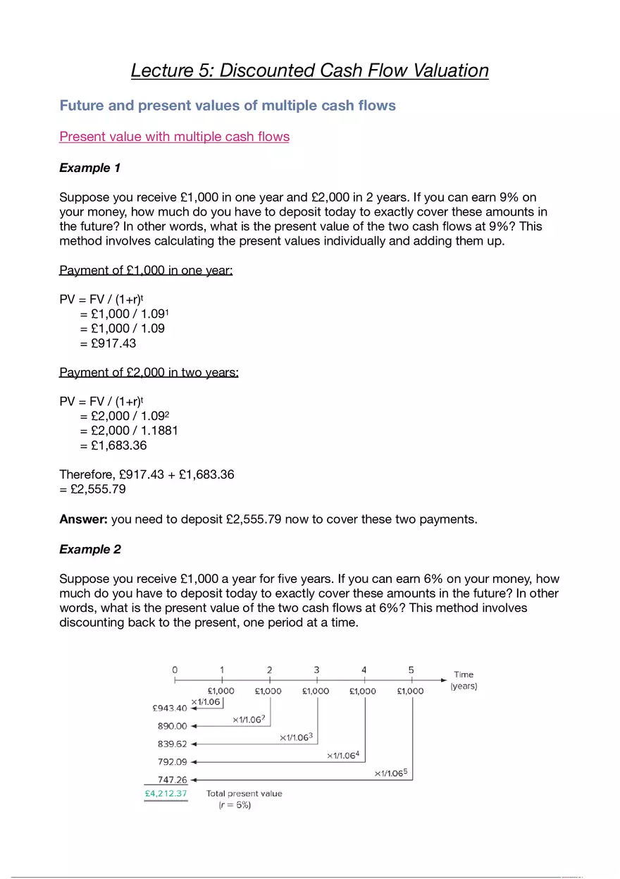 Business Finance Lecture 5 - Page 1