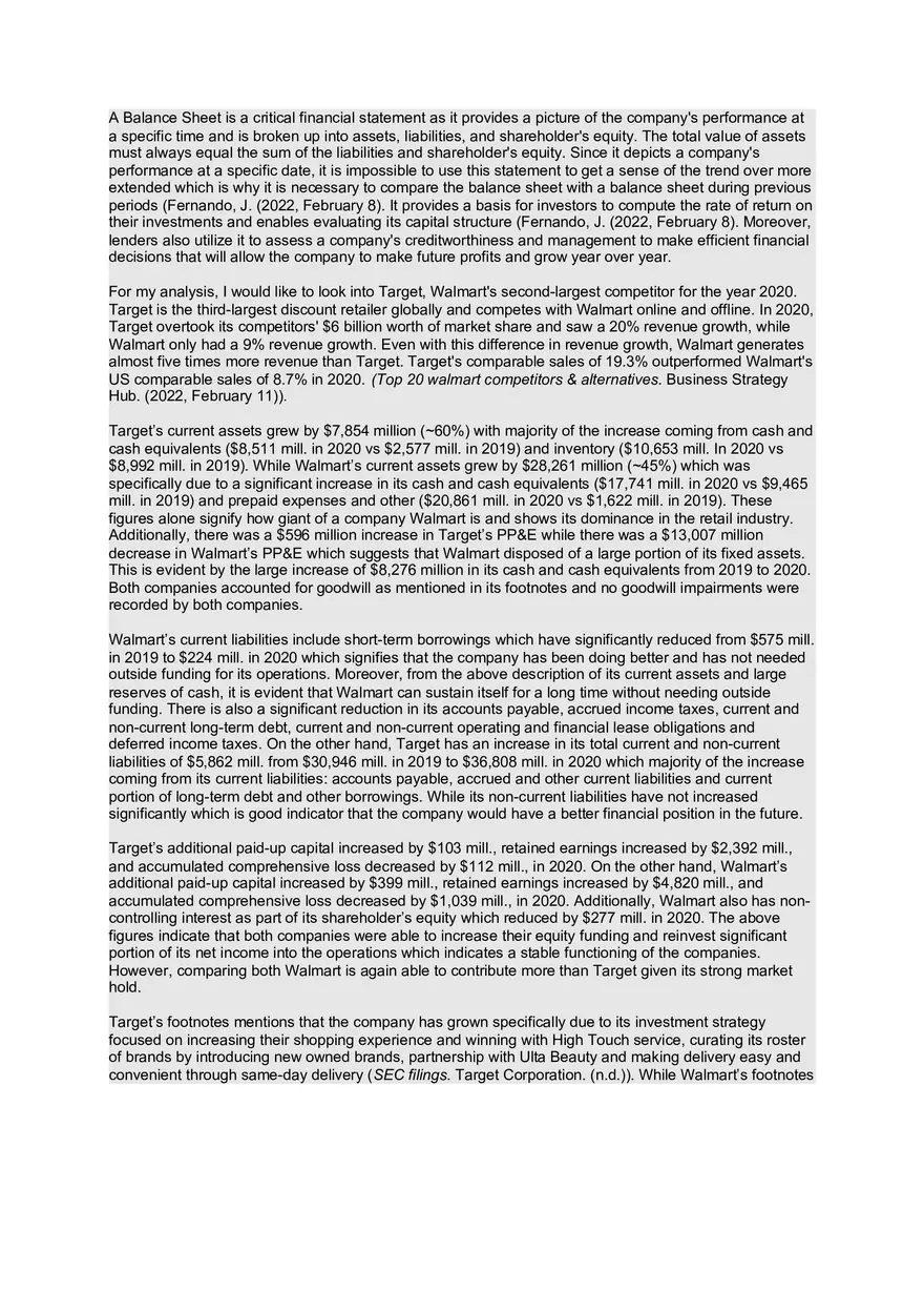 Walmart vs Target Comparison - Page 1