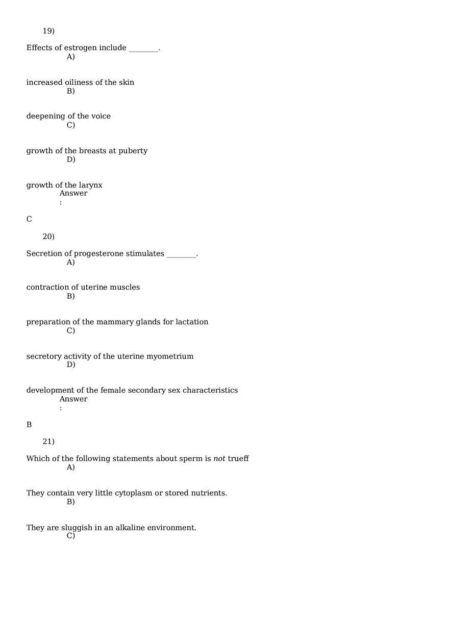 Reproductive System Practice Questions - Part 2 - Page 11