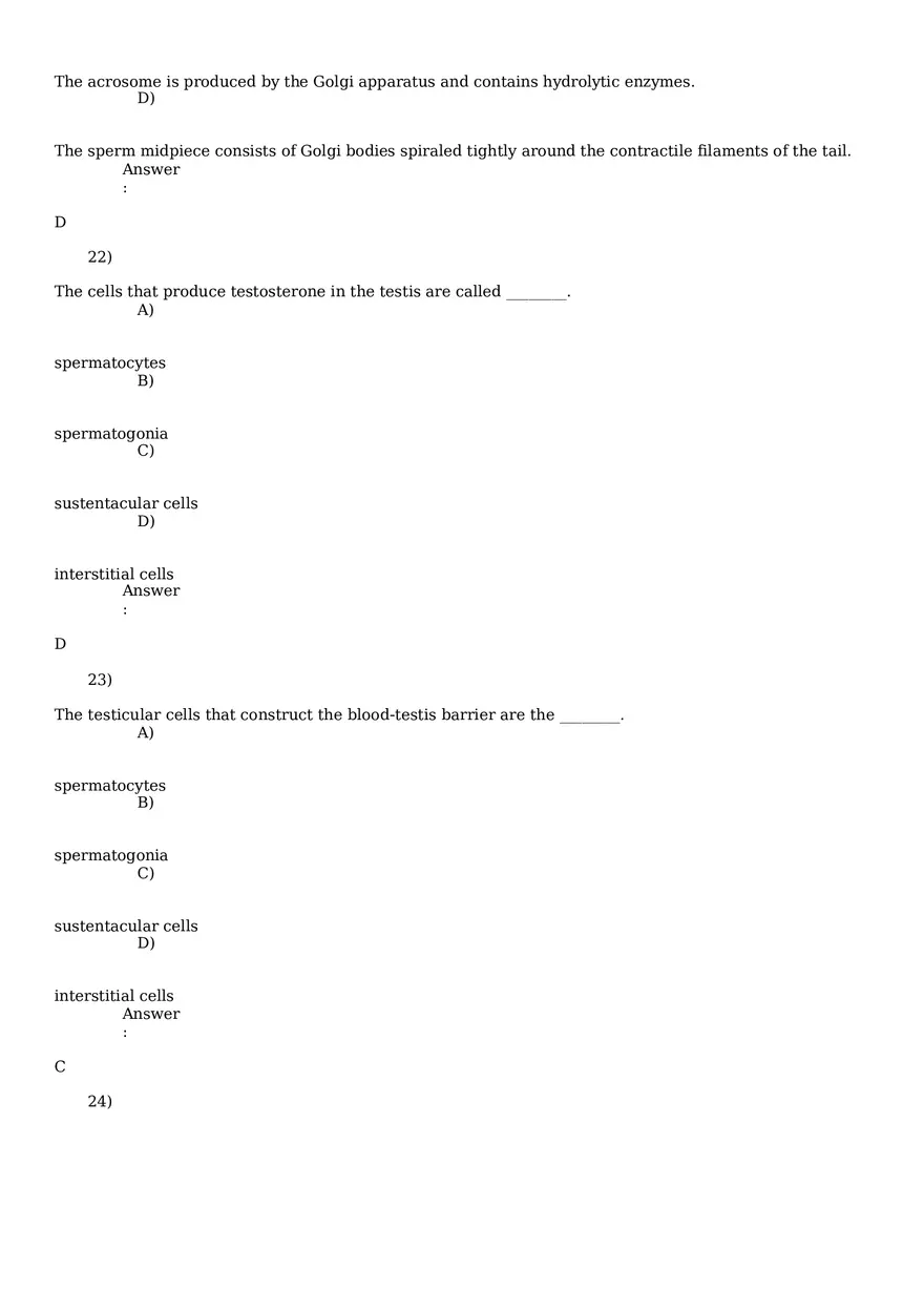 Reproductive System Practice Questions - Part 2 - Page 12