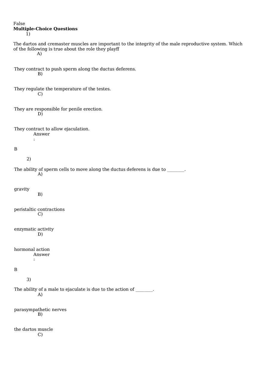 Reproductive System Practice Questions - Part 2 - Page 1