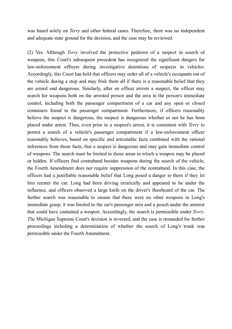 Criminal Procedure Michigan v. Long - Page 3