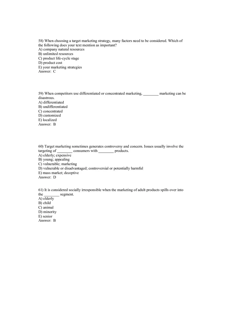 Segmentation, Targeting, and Positioning Answer Key Part 2 - Page 7