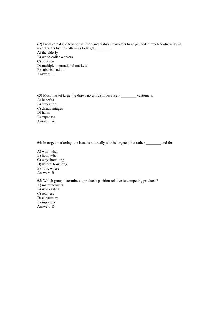 Segmentation, Targeting, and Positioning Answer Key Part 2 - Page 8