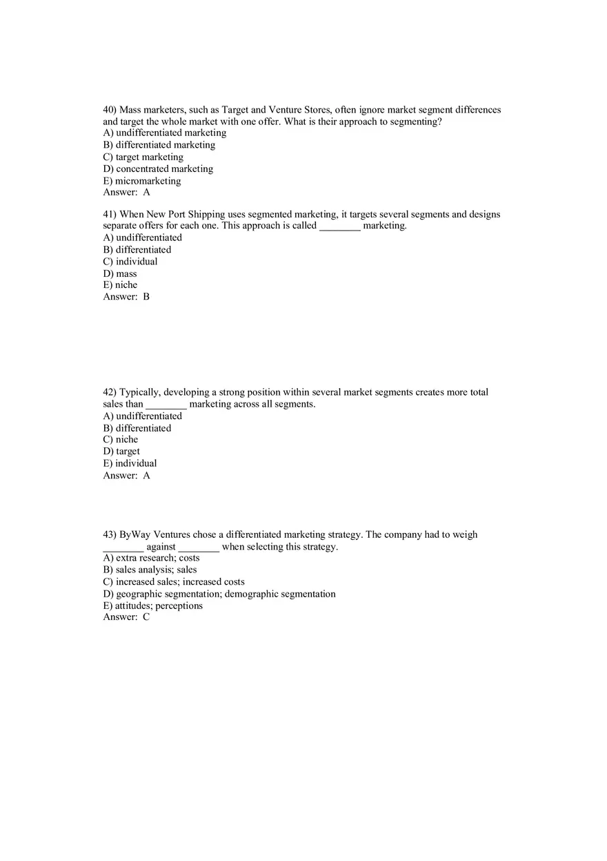Segmentation, Targeting, and Positioning Answer Key Part 2 - Page 2