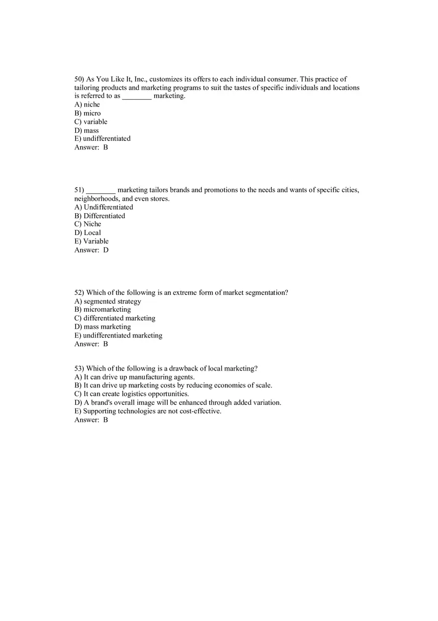 Segmentation, Targeting, and Positioning Answer Key Part 2 - Page 5