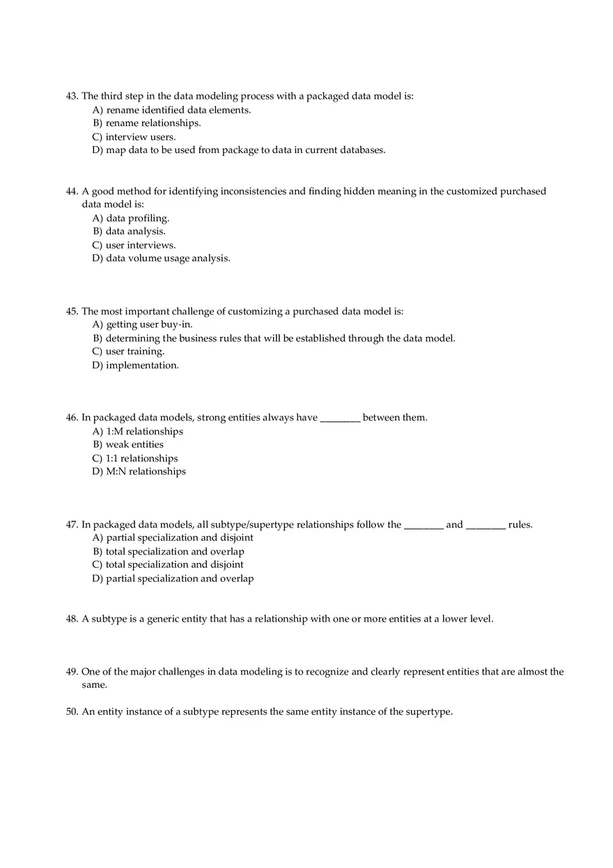 Entity-Relationship Modeling and Subtypes - Quiz - Page 10