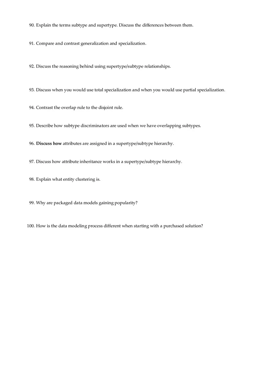 Entity-Relationship Modeling and Subtypes - Quiz - Page 17