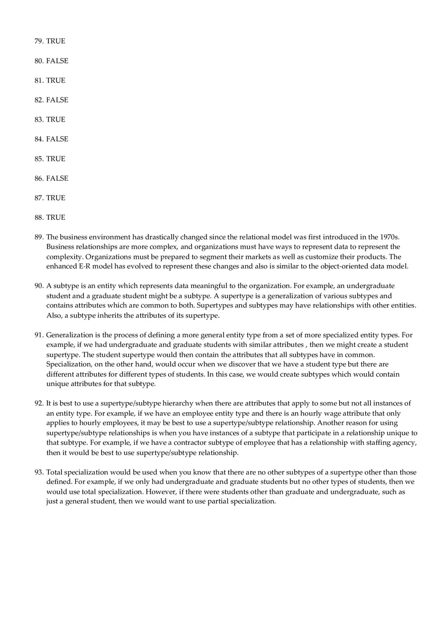 Entity-Relationship Modeling and Subtypes - Quiz - Page 18