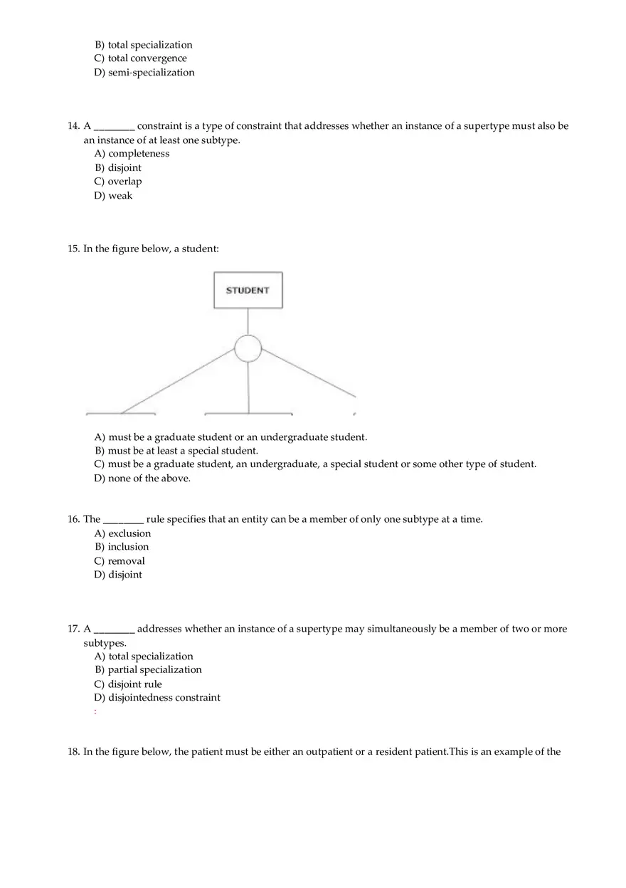 Entity-Relationship Modeling and Subtypes - Quiz - Page 23