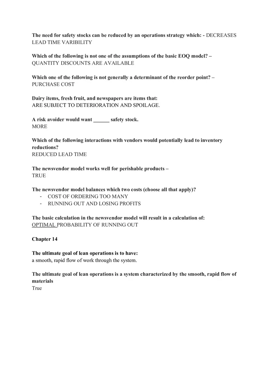 Operations and Supply Chain Management Chapter 13,14,15,17 HW Solutions - Page 2