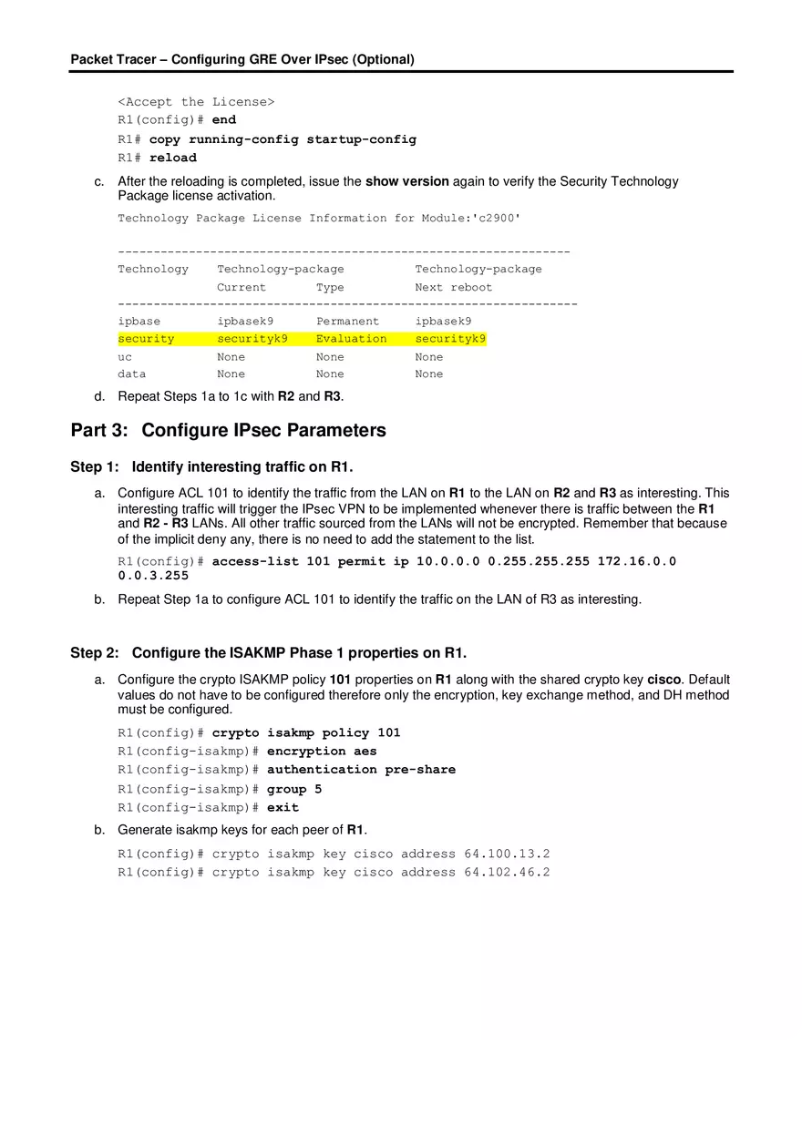 Configuring GRE Over IPsec Instructions - Page 3