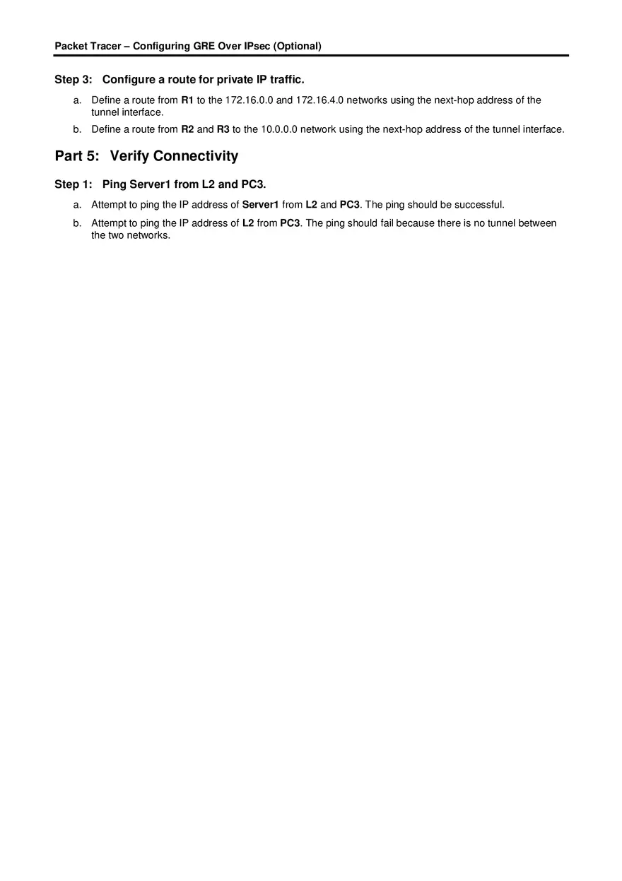 Configuring GRE Over IPsec Instructions - Page 5