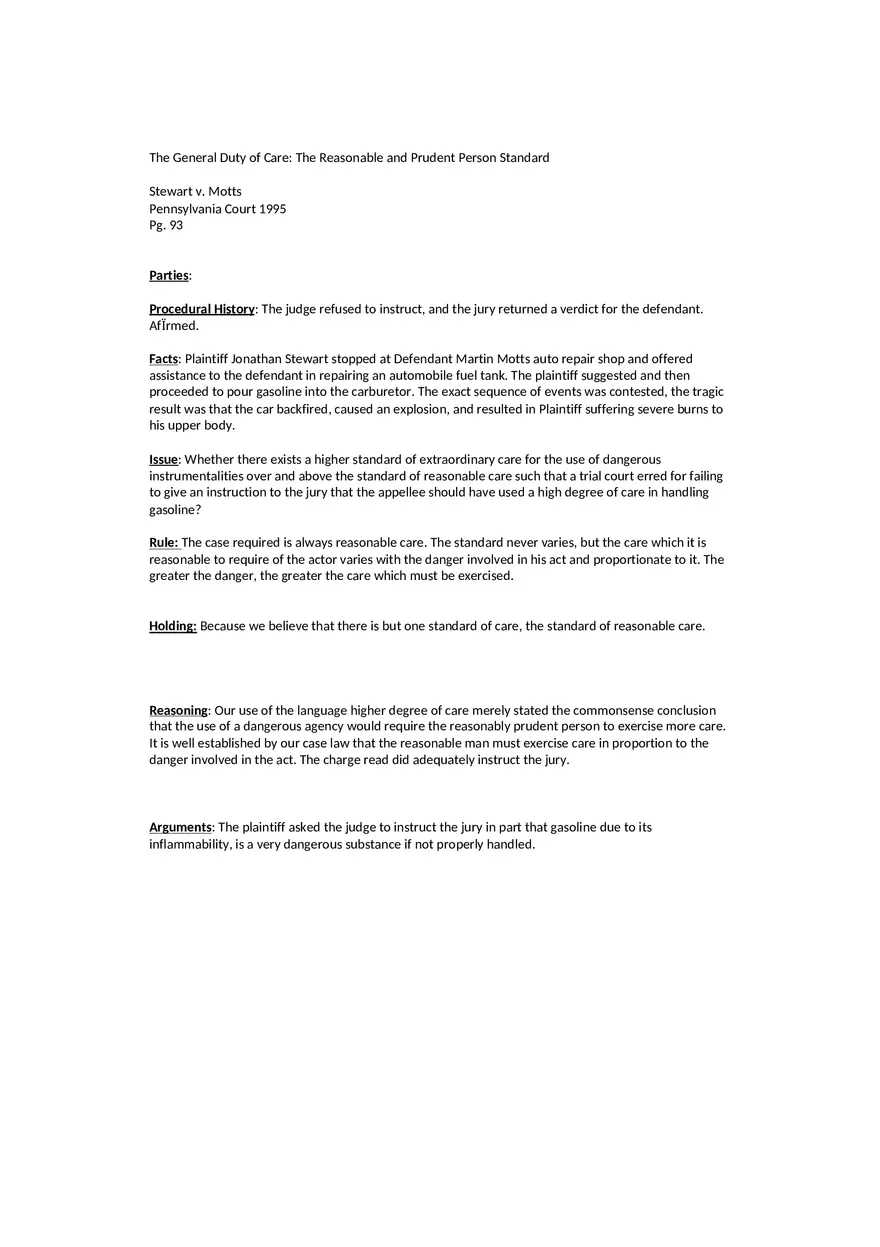 Stewart v. Motts Case Brief - Page 1