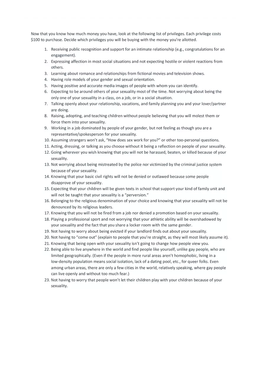 Privilege for Sale Activity and Reflection - Page 2