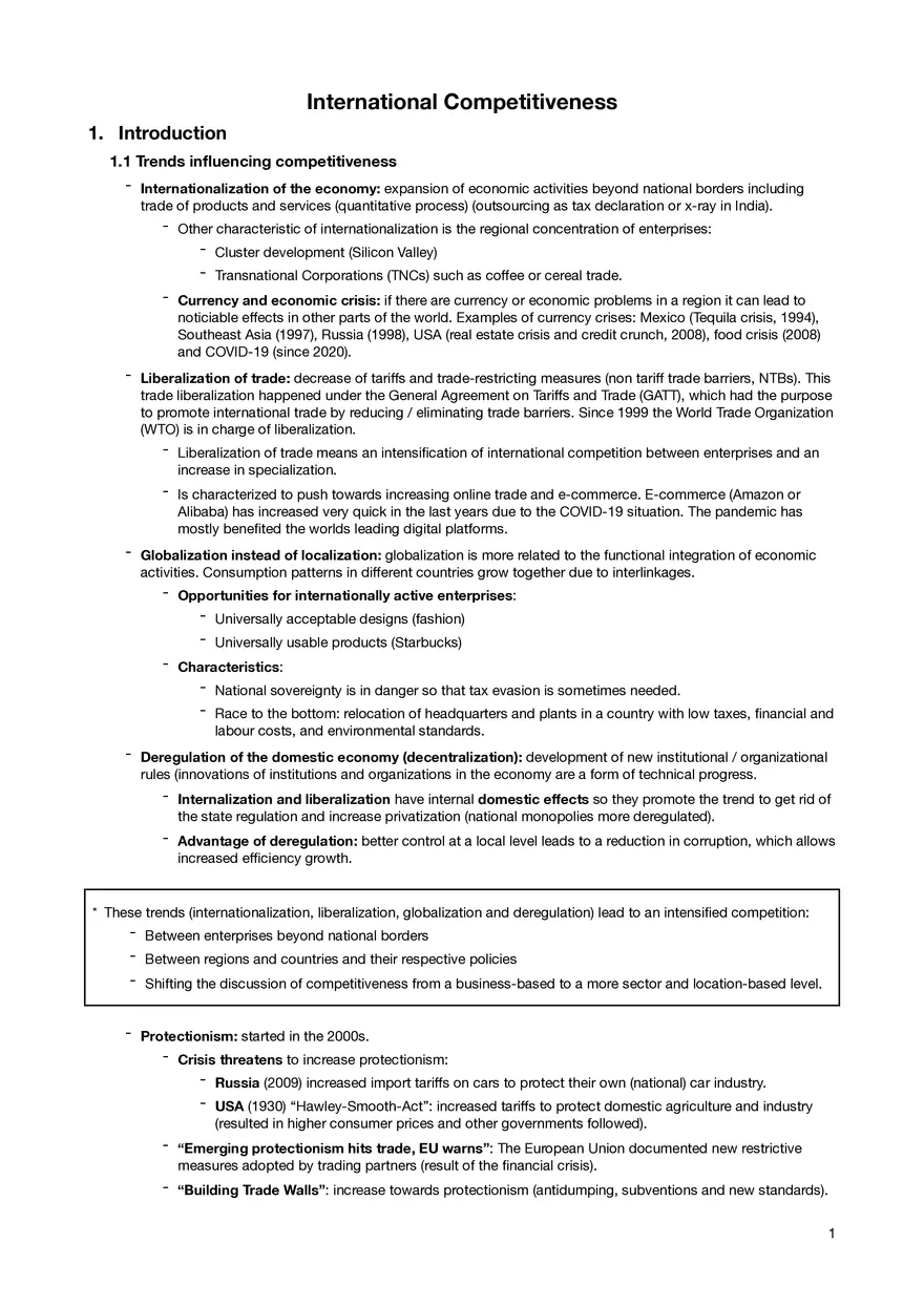 International Competitiveness - Introduction - Page 1