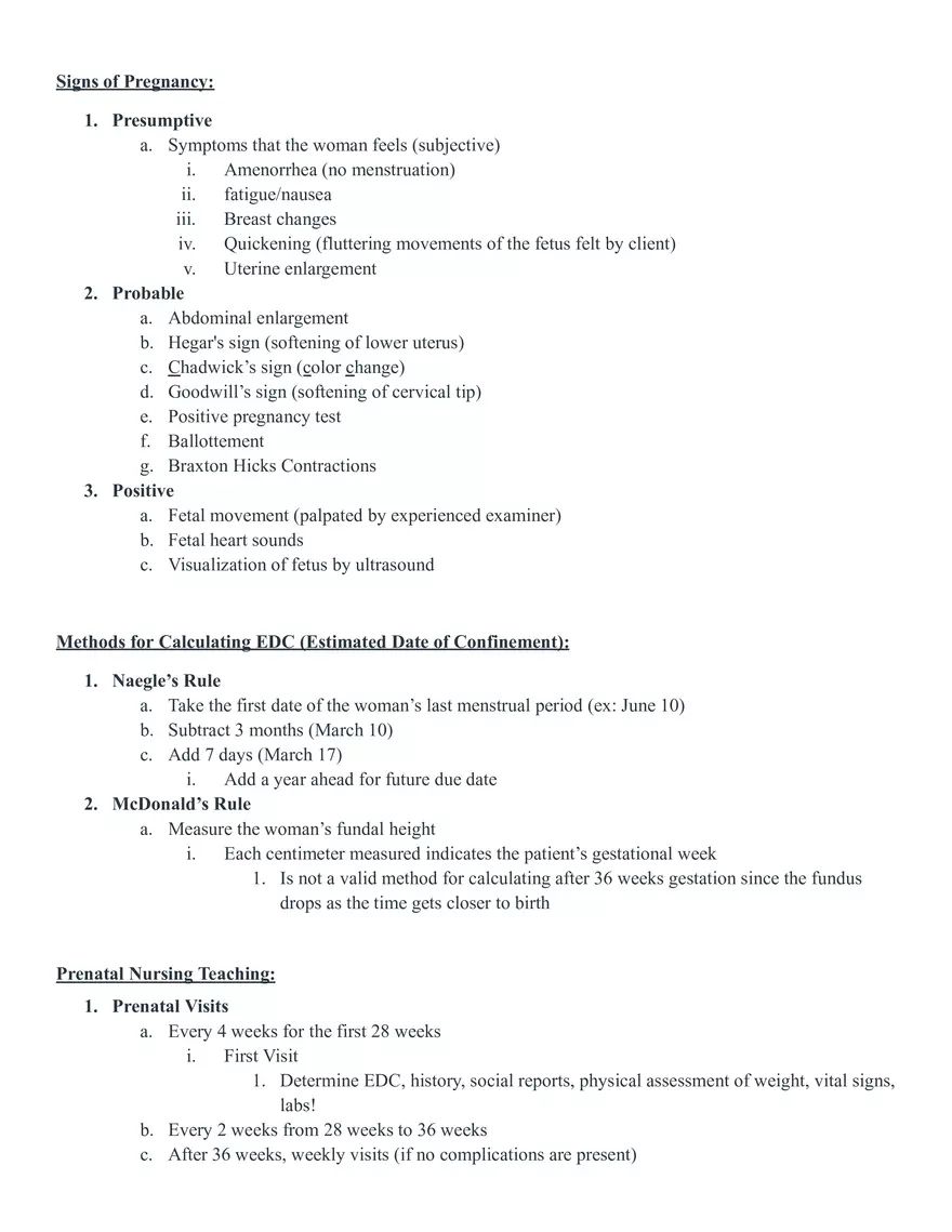 Signs of Pregnancy - Page 1